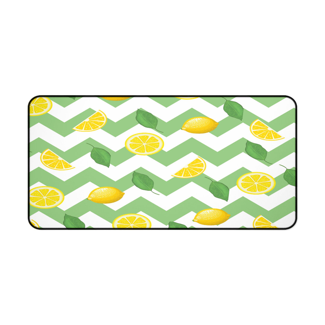 Lemon Chevron Pattern Desk Mat