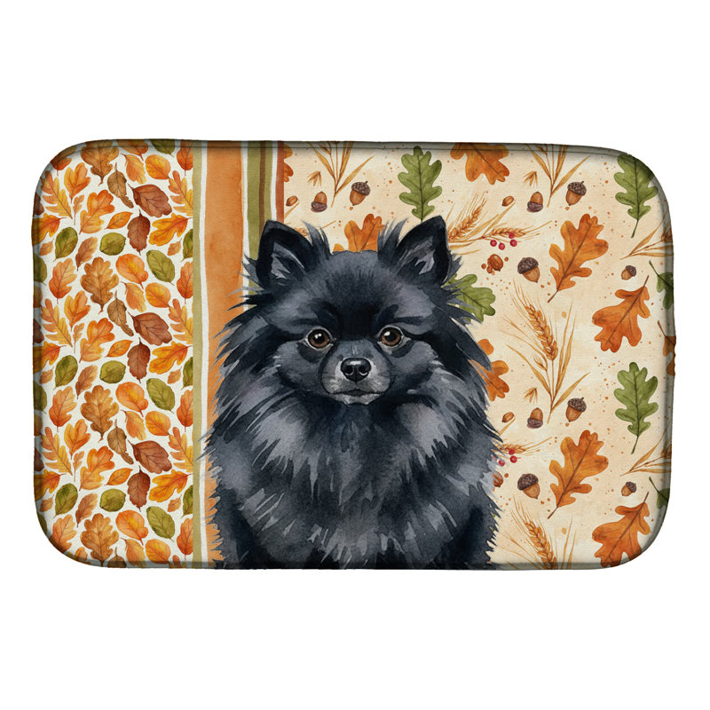 Tapis de vaisselle noir Pomeranian Heirloom