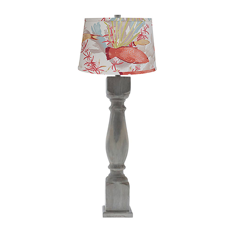 Lampe de table Benjamin-James, Gris rustique délavé, H 40 po x l 16 po x P 16 po
