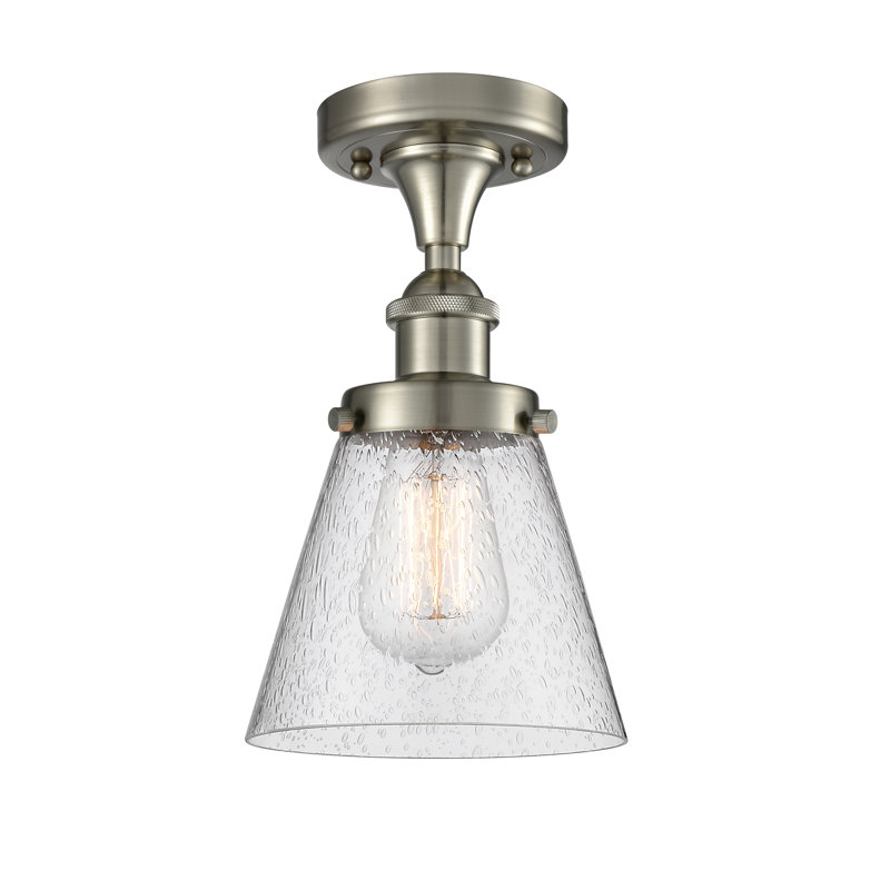 Plafonnier semi-encastré 1 lumière Wilmoth, Grainé, Ampoule non incluse, Nickel satiné brossé