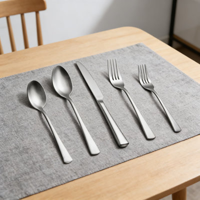 Ensemble de couverts 30 pièces en acier inoxydable pour 6, ensemble de couverts forgés 18/10 avec fini satiné mat, argenterie lavable au lave-vaisselle pour tous les jours