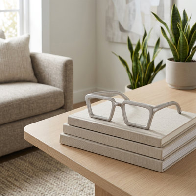 Lunettes décoratives en métal pour la maison et la table - Objet sculptural moderne pour la décoration du salon ou du bureau - 20 cm