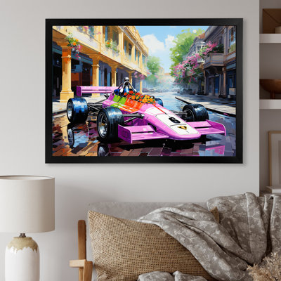 «Retro Grand Prix Sports Car Illustration I», reproduction sur toile