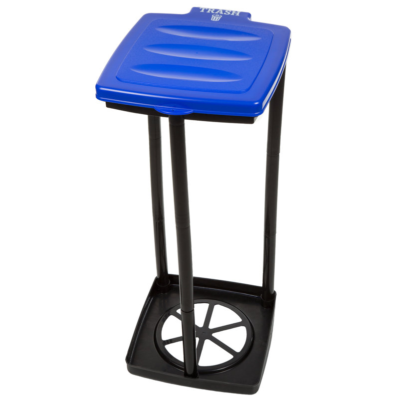 Wakeman Portable Trash Bin - Collapsible Garbage Holder for Parties and Camping - Indoor/Outdoor Use, Blue