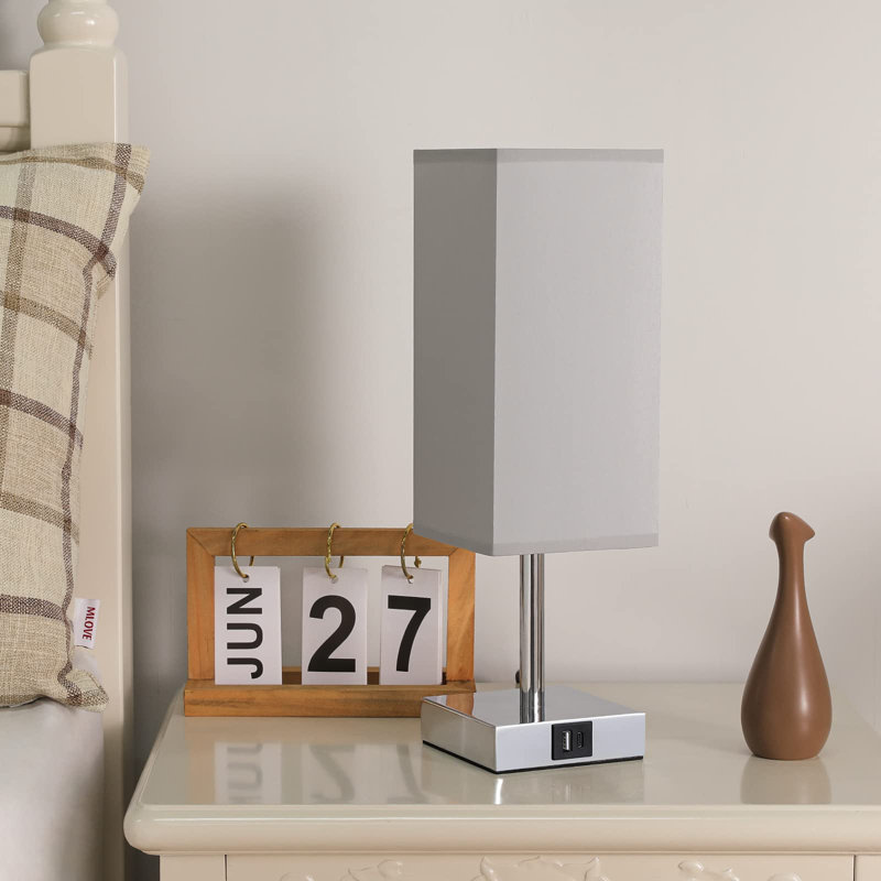 Lingebach Metal USB Table Lamp, White