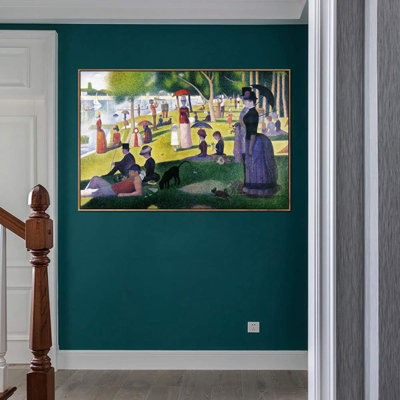 Reproduction d'art numérique sur toile encadrée, "Un dimanche après-midi sur l'île de La Grande Jatte" par Georges Seurat, art mural, décorations de bureau à domicile