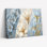 Ensemble de 1 tableau sur toile tendue représentant des fleurs bleues et un magnolia blanc