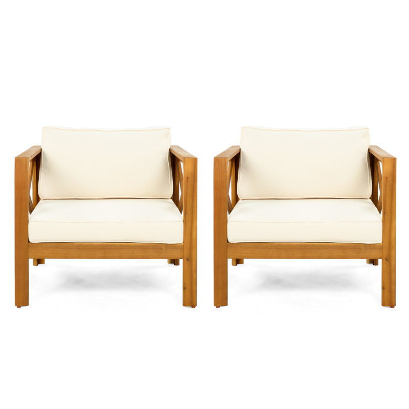 Chaises longues avec coussins amovibles Kincaid, Beige