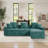 Makassar 108” Upholstered Sofa Modular Sectional Couch With Ottoman-321906691