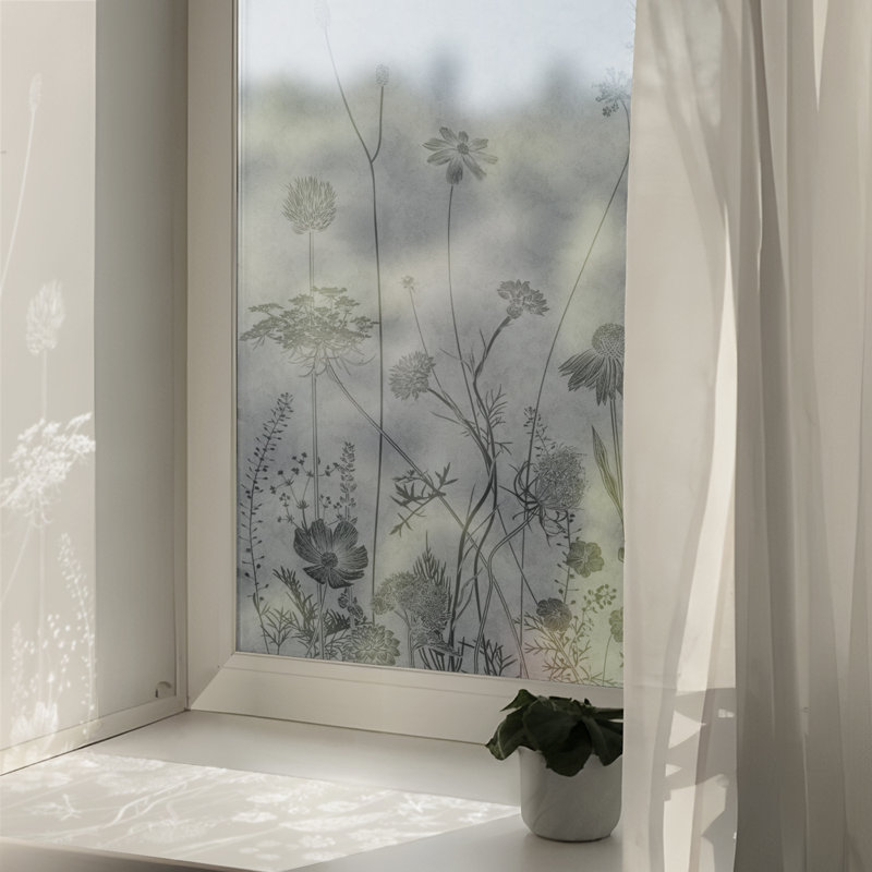 Adhésif décoratif fenêtre en verre gravé Thistle Imitation