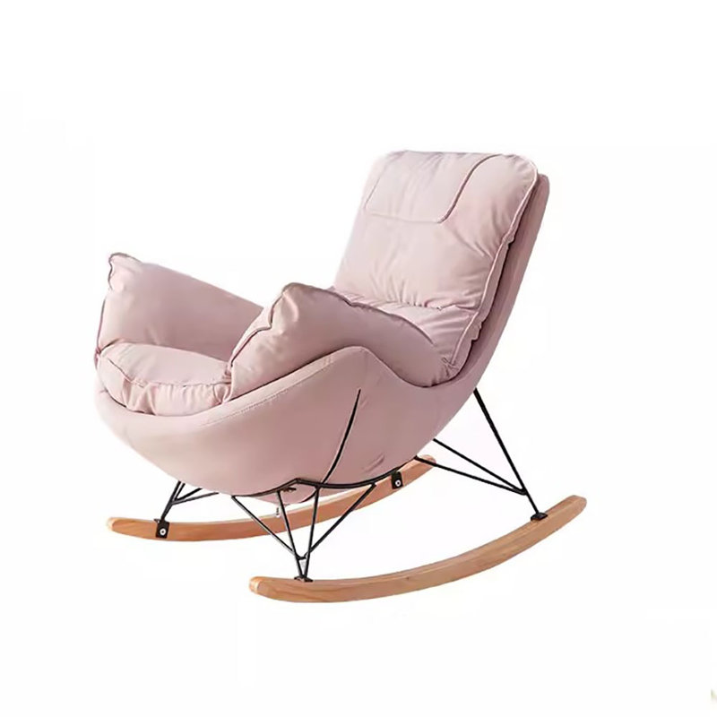 Chaise berçante en tissu Light Luxury Technology, Rose