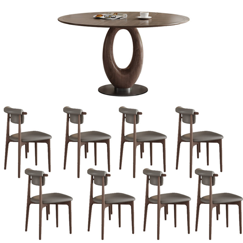 Ensembles de table de salle à manger vintage en bois massif., H 29,53 po x L 51,18 po x l 51,18 po