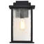 Lanterne murale d'extérieur en verre grainé noir mat Hulse-589035398