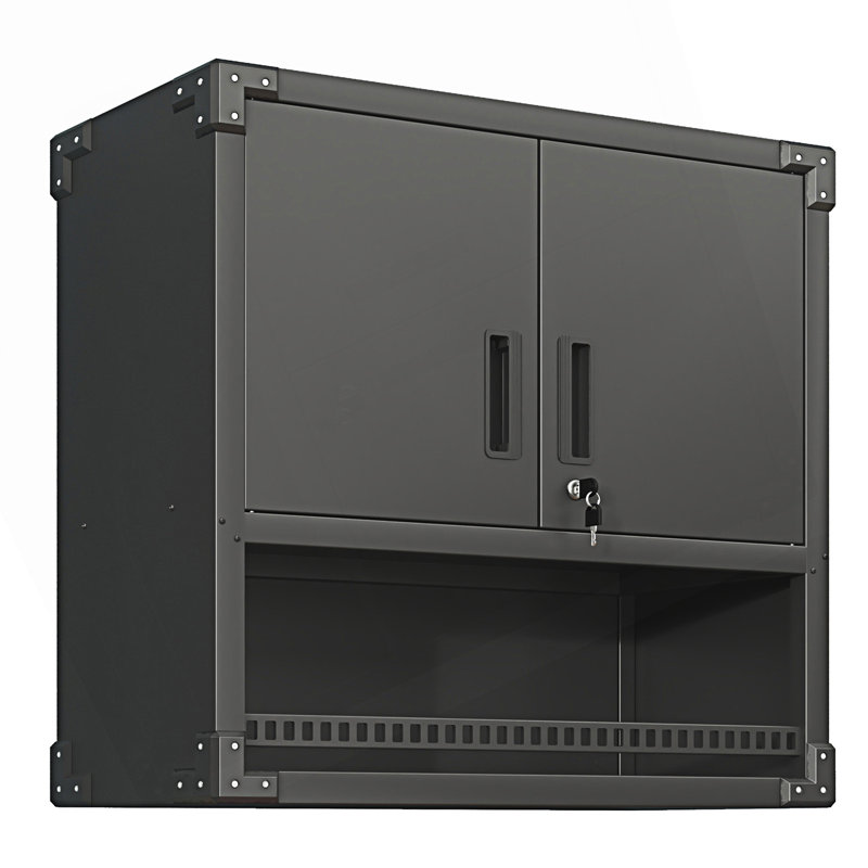Armoire de rangement murale à outils avec porte verrouillable et 1 tablette, armoire d'appoint