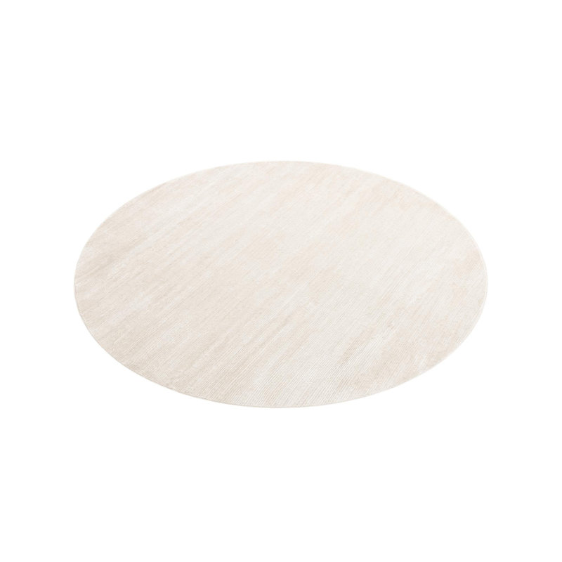 Mclellan Solid Color Machine Made Power Loom Area Rug in Ivory, Round 7'10"