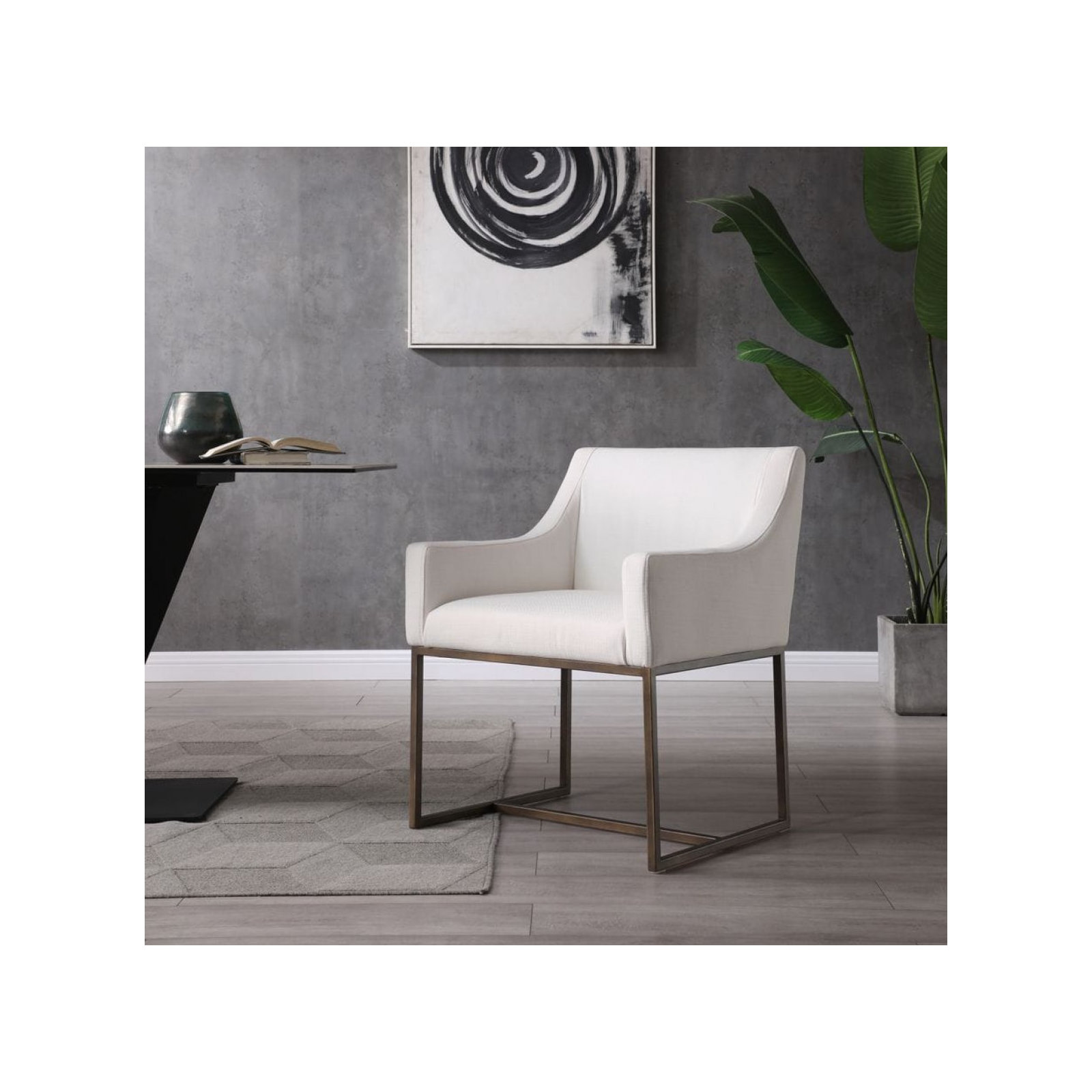 Teddy Dining Chair, Paste White Faux Leather