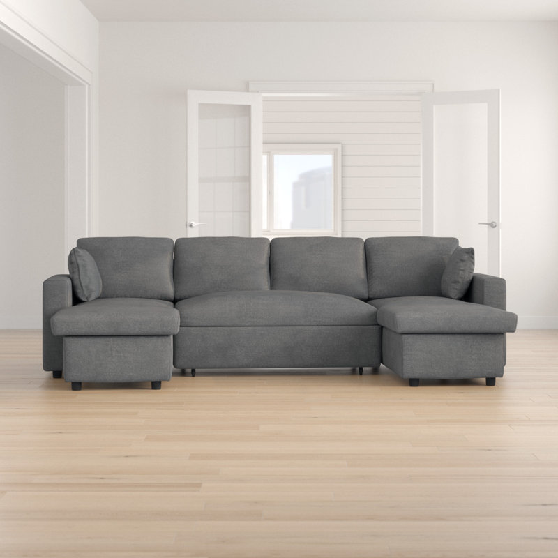 Wobner 5 Seater Sofa Bed, Dark Grey