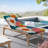 Peenoke Outdoor Indoor 3'' Lounge Patio Cushion Seamless Cardwell lily flat minimal retro vintage colorful Water-Resistant Chaise Lounge Cushion for Chair Patio Furniture Seat Cushion
