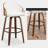 Mahtab Modern Set Of 2 Swivel Bar Stools With PU Upholstery And Wood Legs-963480642-963480653