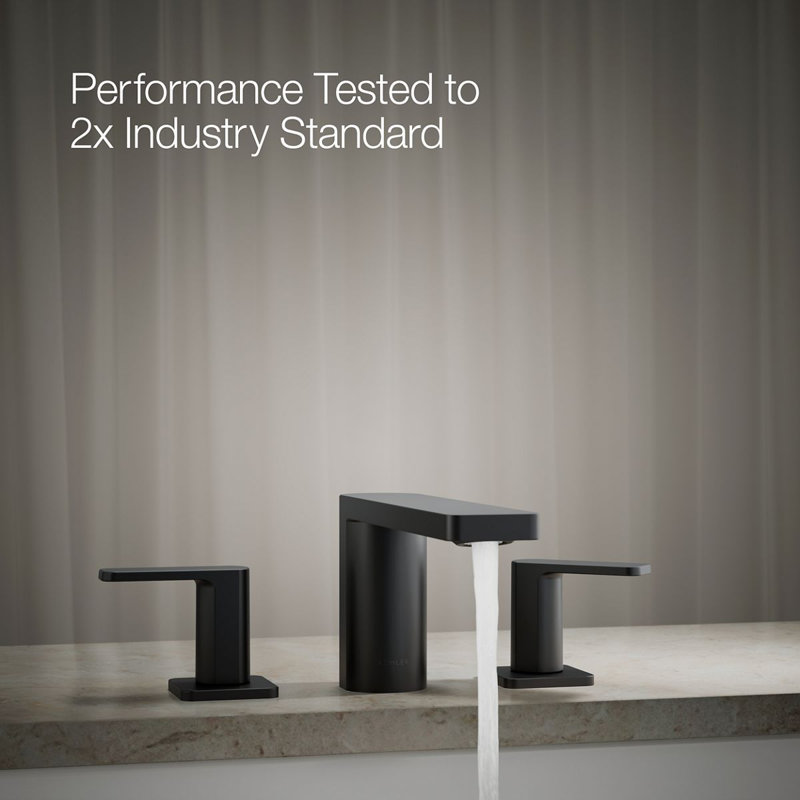 Parallel Two-Handle Deck-Mount Bath Faucet, Matte Black