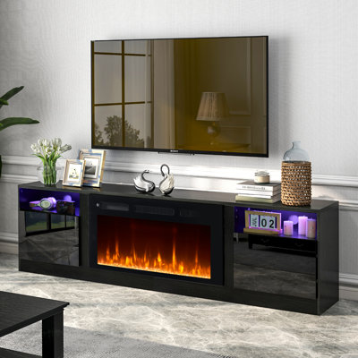 Glenyce TV Stand for TVs up to 88" with Fireplace Included