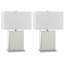 Ensemble de lampes de table 23 po blanc / crème