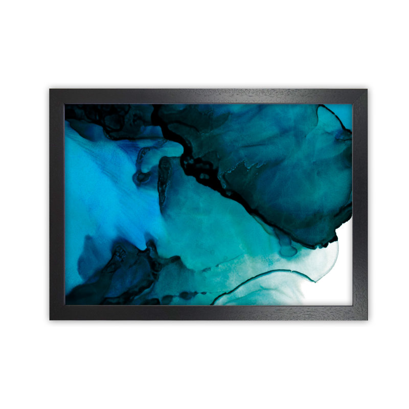 Blue Inspiration Watercolour Original - Painting, Black Frame, 59cm H x 84cm W x 3cm D