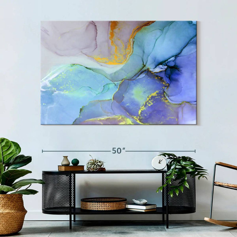 Avery Light Marble Abstract, 34" H x 51" W