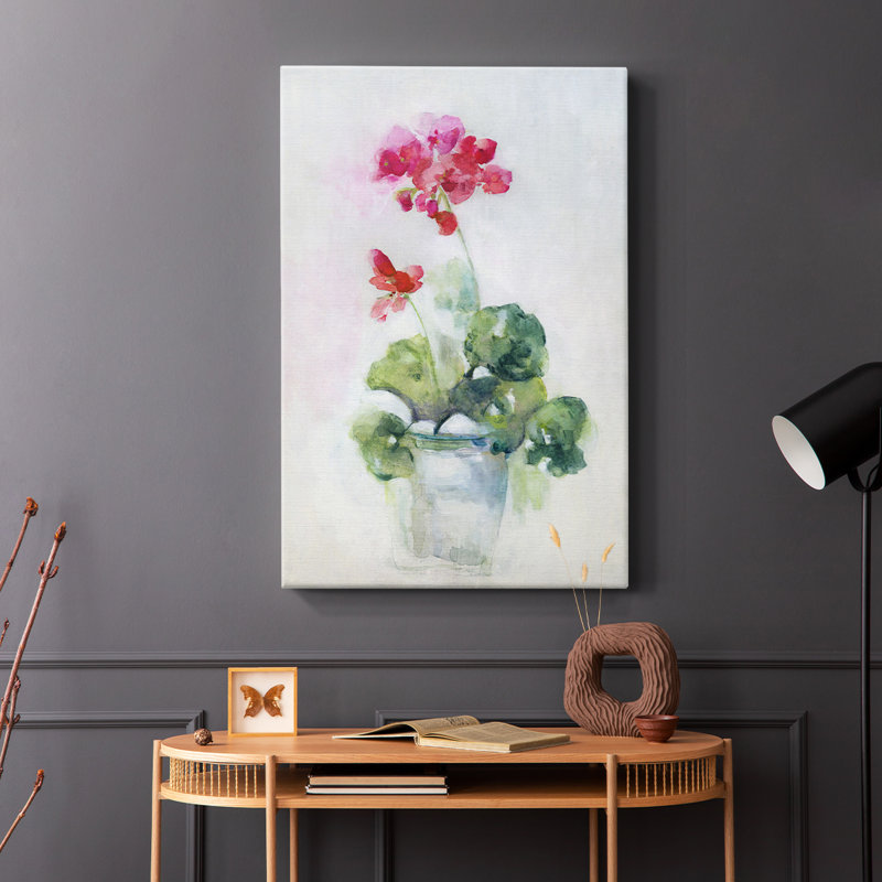 Doux géranium I - galerie Cavas, H 60 po x l 40 po