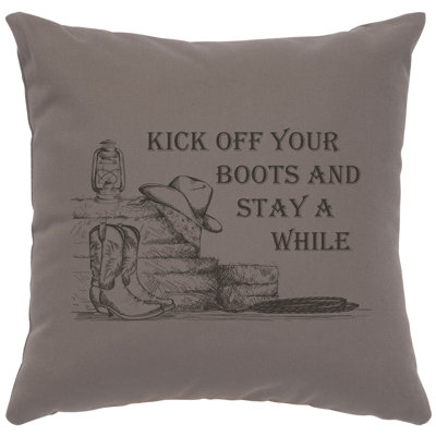 Wooded River Image Pillow - Kick off Boots - Cotton Chrome
