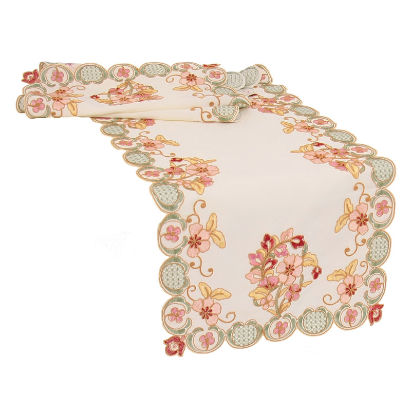 Weatherspoon Embroidered Cutwork Table Runner, 34" L x 16" W