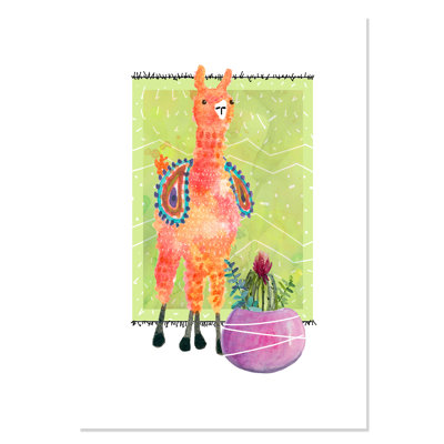 Rolled Lovely Llama I Paper Print