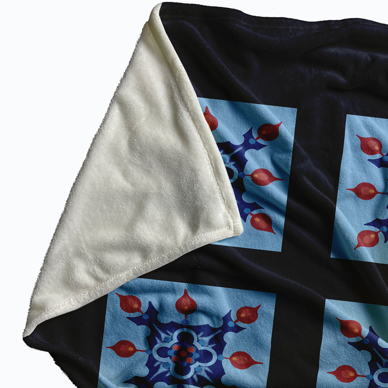 Schueler Plain Weave / Muslin Throw Blanket, Navy