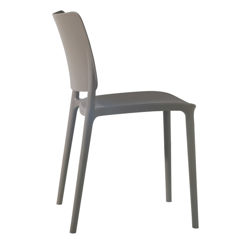 Maggiorina Stacking Patio Dining Side Chair, Taupe