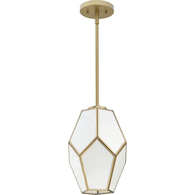 Luminaire suspendu 1 lumière Jamaka, H 13 po x l 9 po x P 9 po, Doré vieilli