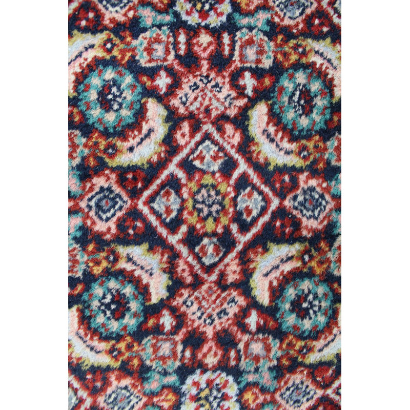 Tapis bleu en laine noué à la main de conception unique 12 pi x 18 pi New Age Bijar