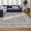 Tapis bleu frangé Mizic-1110775329