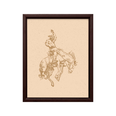 Beige cowboy à cheval