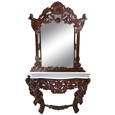 Hapsburg Console Table and Mirror Set
