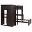 Lit mezzanine avec lit simple autoportant, tablettes, bureau et garde-robe-145323492-145323513