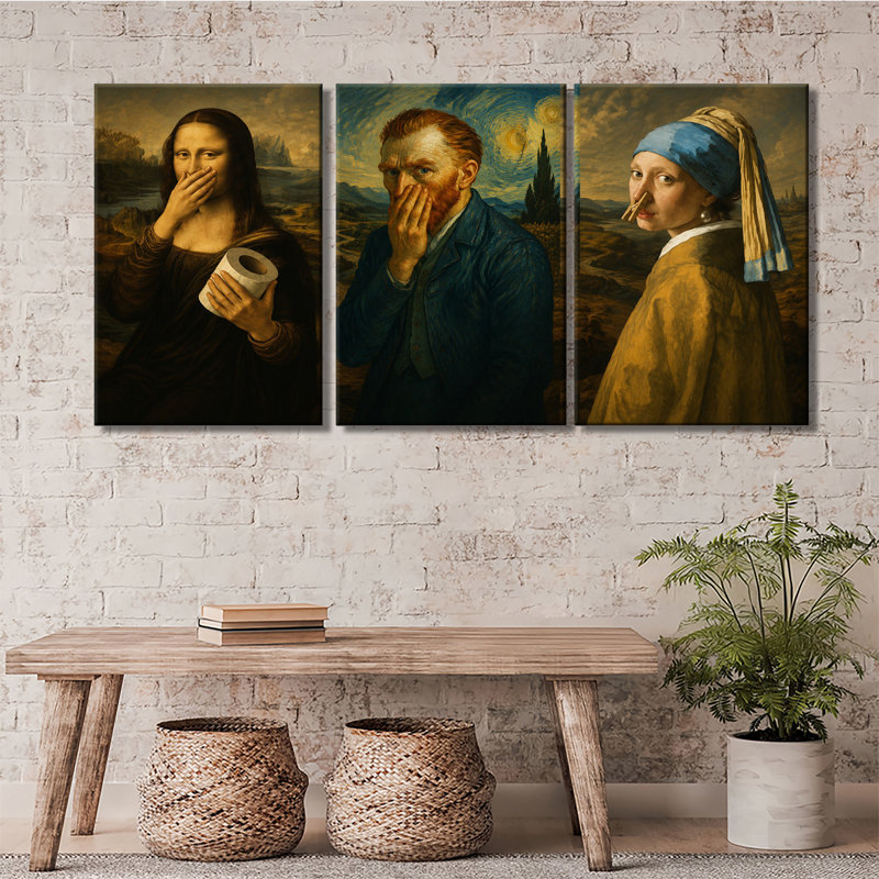 Drôle d'art classique parodie Mona Lisa Van Gogh, H 12 po x l 24 po x P 1 po