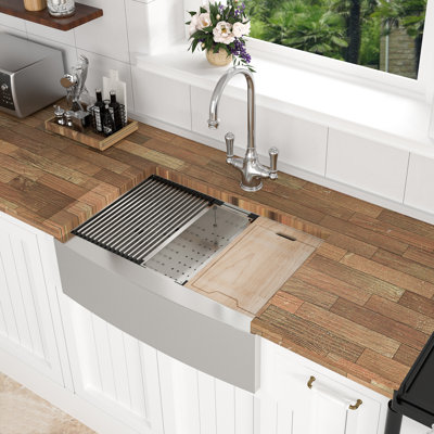 30 Farmhouse Sink Workstation - 30*21*9 Inch Kitchen Sink Stainless Steel 18 Gauge Apron Front Kitchen Sink