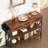 Modern Console Table with 3 Drawers, 2 Shelves, Storage Basket & Hooks - Ideal for Entryway or Behind Sofa-627065550