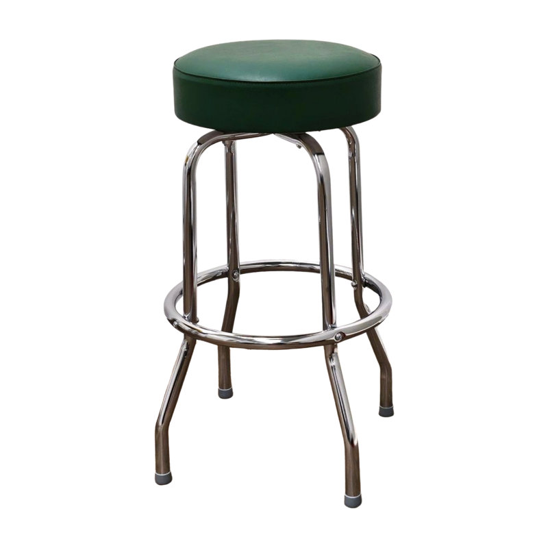 Retro Home Single Ring Swivel Bar & Counter Stool, Bar Stool (30" Seat Height), Green