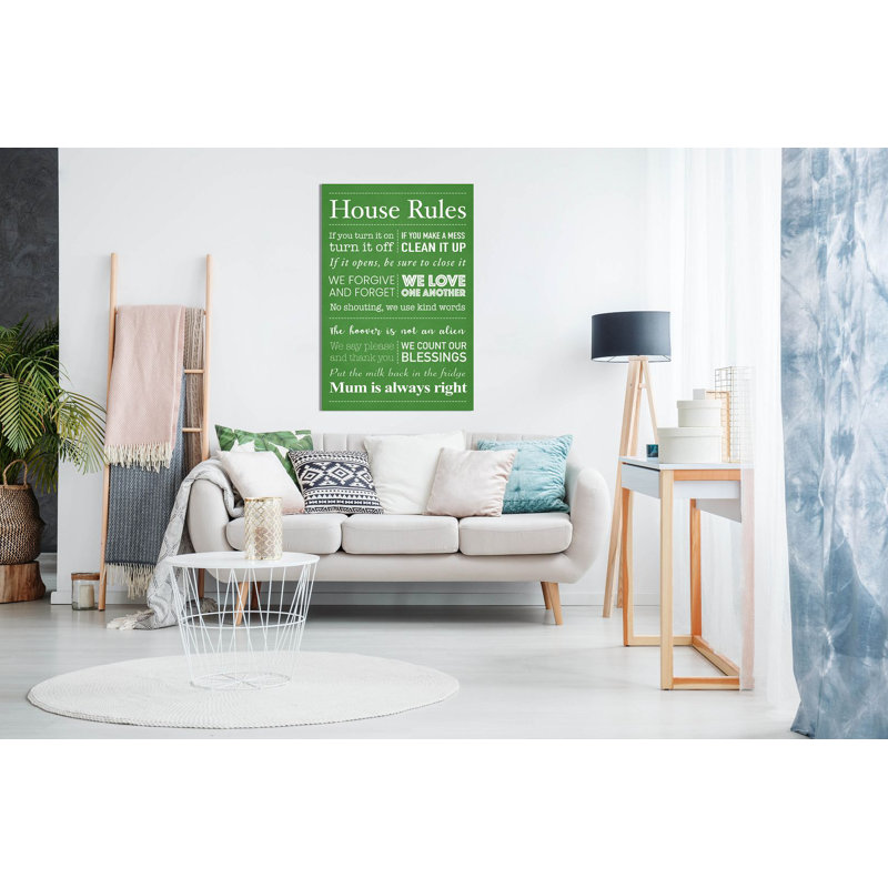 House Rules - Wrapped Canvas Print, 61cm H x 41cm W