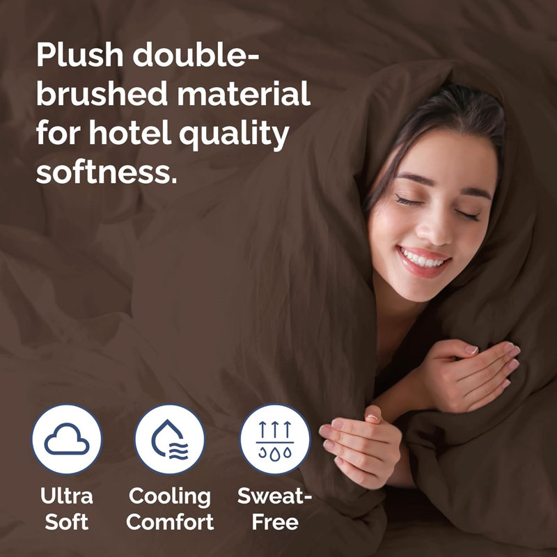 Premium 3-Piece Duvet Cover Set - Hotel Quality Soft & Cooling Comforter Cover With Zipper & Matching Pillowcases, Full
