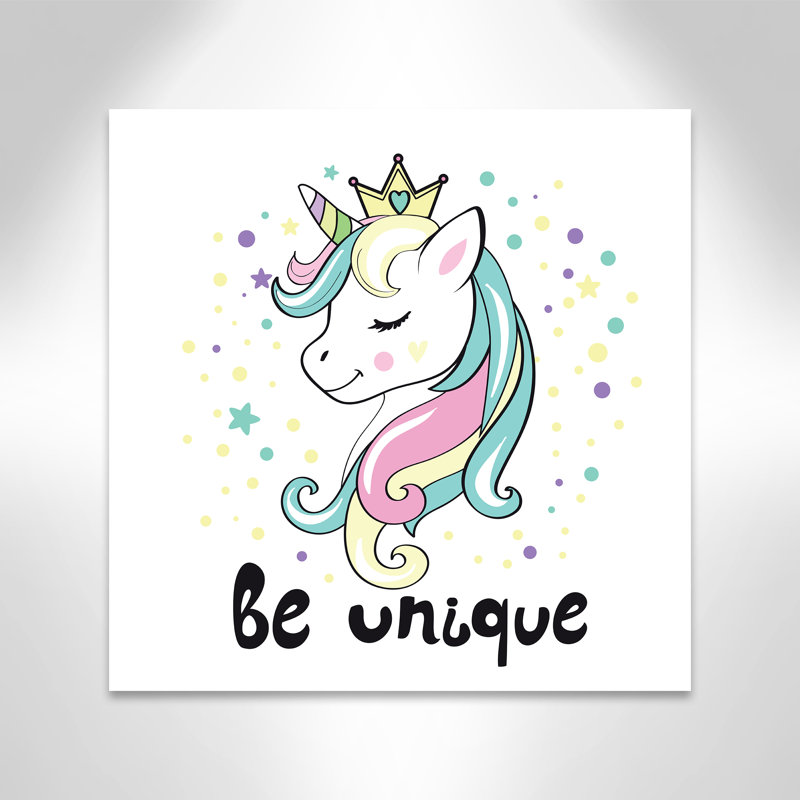 «Be Unique», impression sur papier licorne, H 24 po x l 24 po x P 1,5 po, Canevas