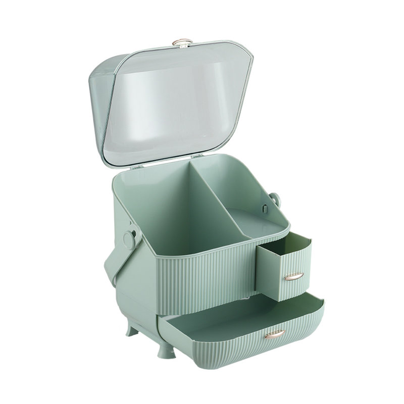 Hainesburg Plastic Makeup Organiser, Light Green