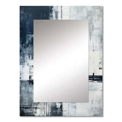 Black And White Cityscape Road Expression IV - Road Wall Mirror, Gray Decorative Mirror, Printed Metal Art