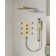 RelaxaJet Thermostatic Shower Faucet 12" Rainfall Shower Head with Slide Bar Handheld Spray